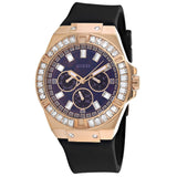 Shop Guess Venus Diamonds Black Dial Black Rubber Strap Watch for Women - GW0118L2 in USA