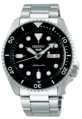 Seiko 5 Sports Automatic Day Date Black Dial Silver Steel Strap Watch for Men - SRPD55K1 Buy Now By Seiko