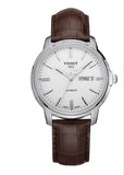 Tissot Automatics III Steel White Dial Brown Leather Strap Watch For Men - T065.430.16.031.00