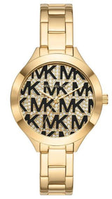 Michael Kors Slim Runway Crystals Gold Dial Gold Steel Strap Watch for Women - MK4659 Buy Now By Michael Kors