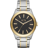 Armani Exchange Nico Analog Black Dial Two Tone Steel Strap Watch For Men - AX2336 Buy Now By Armani Exchange