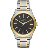 Armani Exchange Nico Analog Black Dial Two Tone Steel Strap Watch For Men - AX2336 Buy Now By Armani Exchange