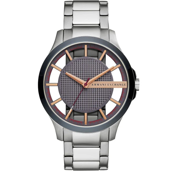 Armani Exchange Hampton Chronograph Grey Dial Silver Steel Strap Watch For Men - AX2405 Buy Now By Armani Exchange
