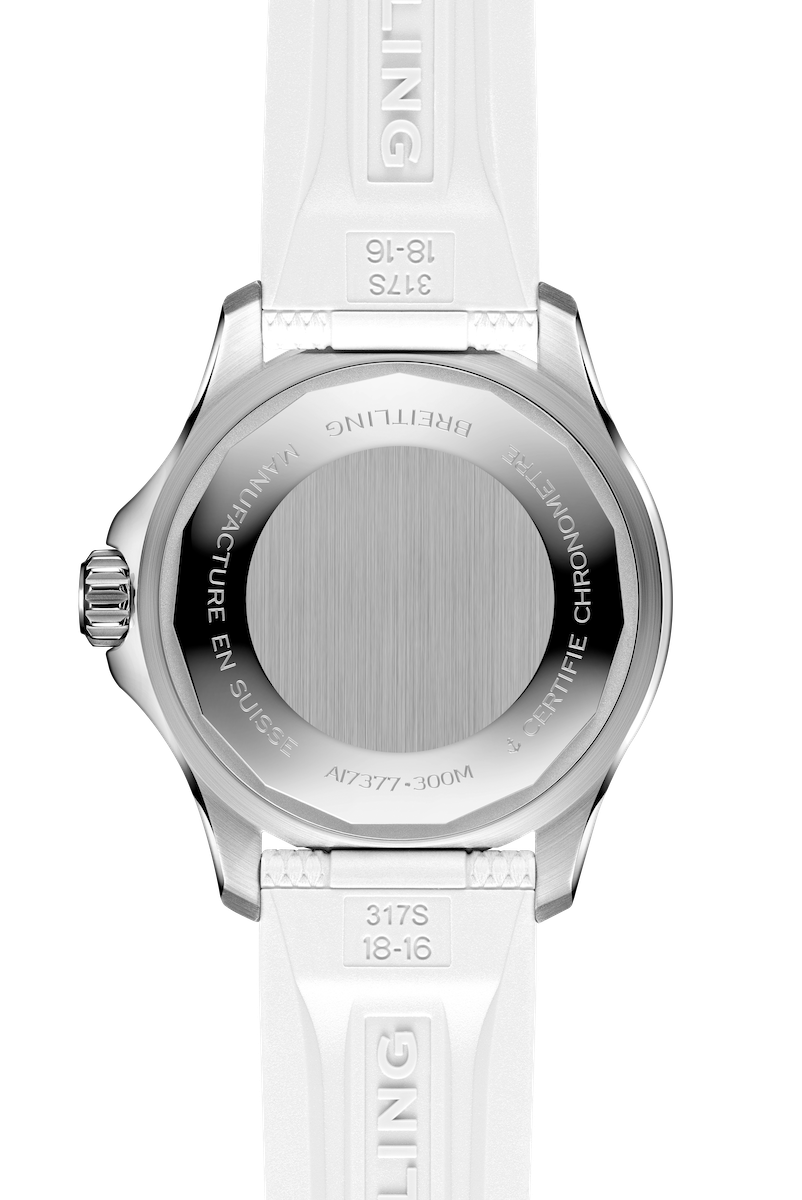 Breitling Superocean Automatic 36 White Dial White Rubber Strap Watch for Men - A17377211A1S1