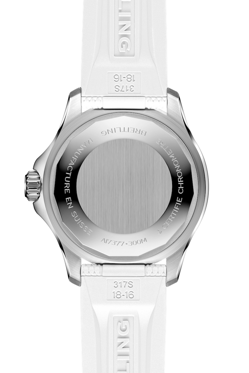 Breitling Superocean Automatic 36 White Dial White Rubber Strap Watch for Men - A17377211A1S1