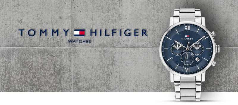 Tommy Hilfiger Evan Chronograph Blue Dial Silver Steel Strap Watch For Men - 1710409