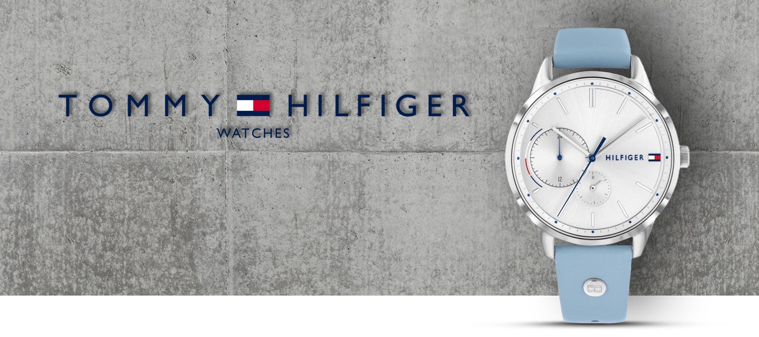 Tommy Hilfiger Brooke Silver Dial Blue Leather Strap Watch for Women - 1782023