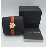 Shop Marc Jacobs Henry Dinky White Dial Orange Leather Strap Watch for Women - MBM1236 in USA