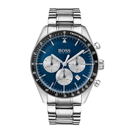 Shop Hugo Boss Chronograph Blue Dial Silver Steel Strap Watch for Men - 1513630 in USA
