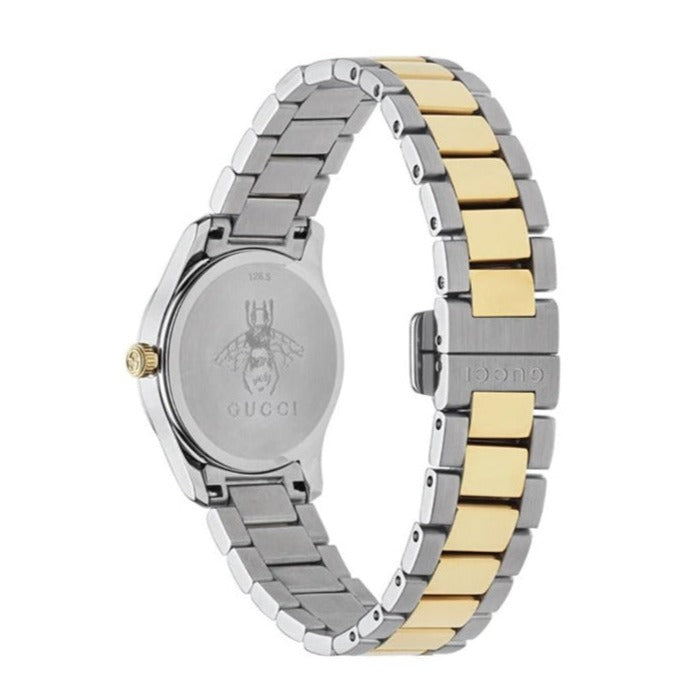 Shop Gucci G Timeless Quartz Diamonds Silver Dial Two Tone Steel Strap Watch For Women - YA1265016 in USA