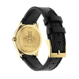 Shop Gucci G Timeless Quartz Blue Dial Black Leather Strap Watch For Men - YA1265018 in USA