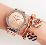 Michael Kors Parker Rose Gold Dial with Diamonds Rose Gold Steel Strap Watch for Women - MK6426 Buy Now By Michael Kors