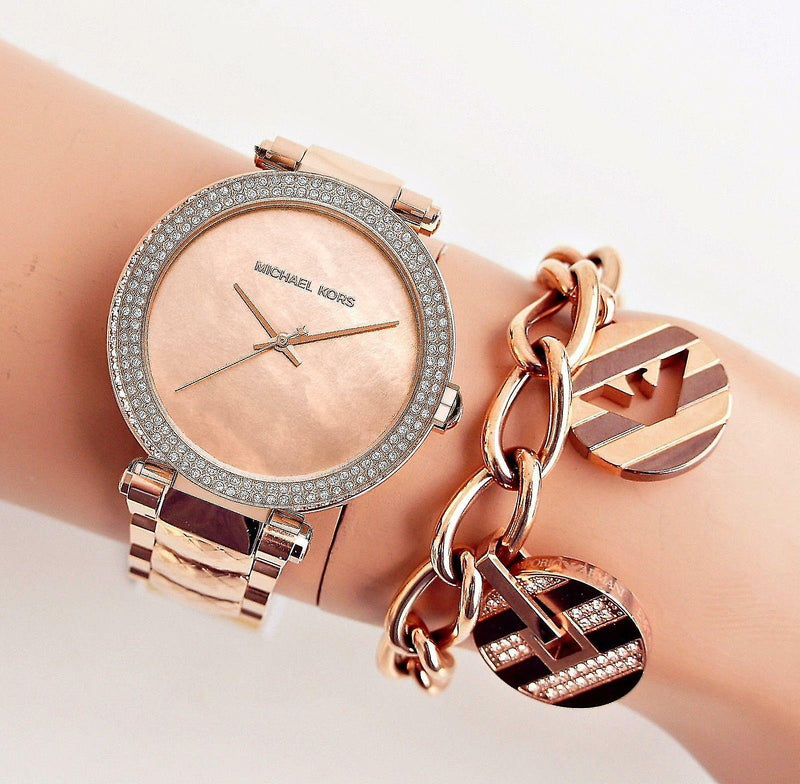 Michael Kors Parker Rose Gold Dial with Diamonds Rose Gold Steel Strap Watch for Women - MK6426 Buy Now By Michael Kors