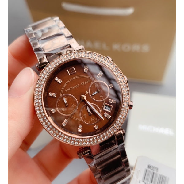 Michael Kors Parker Chronograph Brown Dial Brown Steel Strap Watch For Women - MK5578 Buy Now By Michael Kors