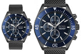 Shop Hugo Boss Ocean Edition Blue Dial Black Mesh Bracelet Watch for Men - 1513702 in USA