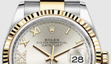 Shop Rolex Datejust 36 Silver Dial Two Tone Steel Yellow Gold Strap Watch for Women - M126233-0032 in USA
