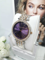 Michael Kors Darci Purple Dial Two Tone Steel Strap Watch for Women - MK3353 Buy Now By Michael Kors