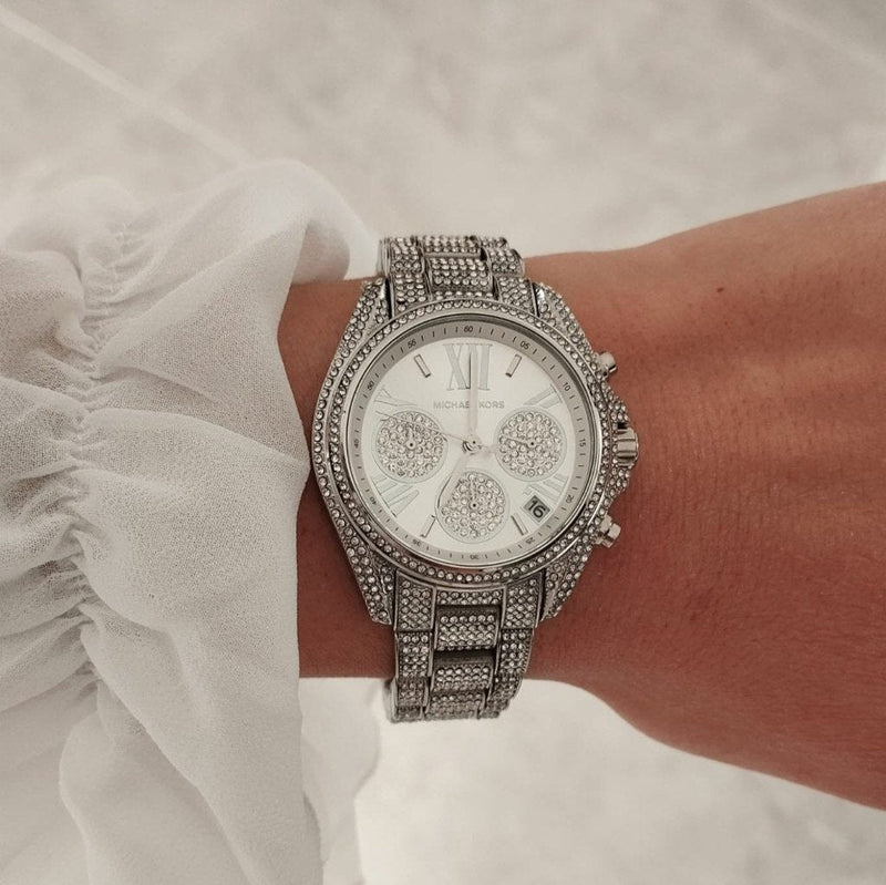 Michael Kors Mini Bradshaw Crystals Silver Dial Silver Steel Strap Watch For Women - MK6454 Buy Now By Michael Kors