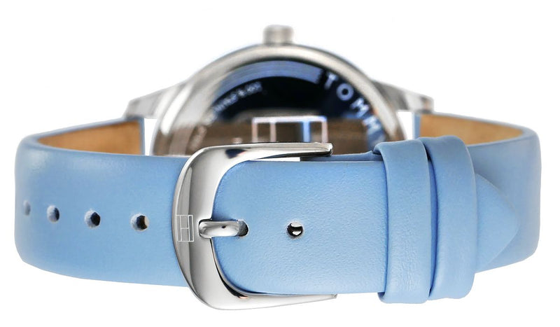 Shop Tommy Hilfiger Brooke Silver Dial Blue Leather Strap Watch for Women - 1782023 in USA