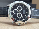 Hugo Boss Ikon Blue Dial Black Leather Strap Watch for Men - 1513176 Buy Now By Hugo Boss