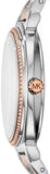 Michael Kors Cinthia Mother of Pearl Dial Two Tone Steel Strap Watch For Women - MK3831