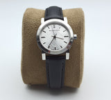 Shop Burberry The City White Dial Black Leather Strap Watch for Women - BU9206 in USA