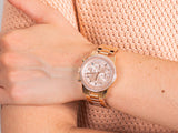 Michael Kors Ritz Chronograph Rose Gold Dial Rose Gold Steel Strap Watch for Women - MK6077 Buy Now By Michael Kors