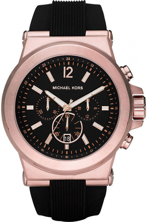 Shop Michael Kors Dylan Black Dial Black Rubber Strap Watch for Men - MK8184 in USA