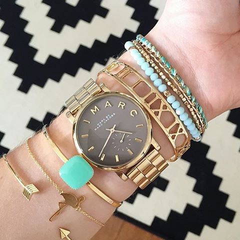 Marc Jacobs Baker Grey Dial Gold Steel Strap Watch for Women - MBM3281 Buy Now By Marc Jacobs