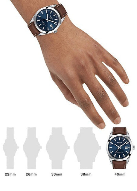 Tissot Gentlemen Powermatic 80 Silicium Blue Dial Brown Leather Strap Watch For Men - T127.407.16.041.00 Buy Now By Tissot