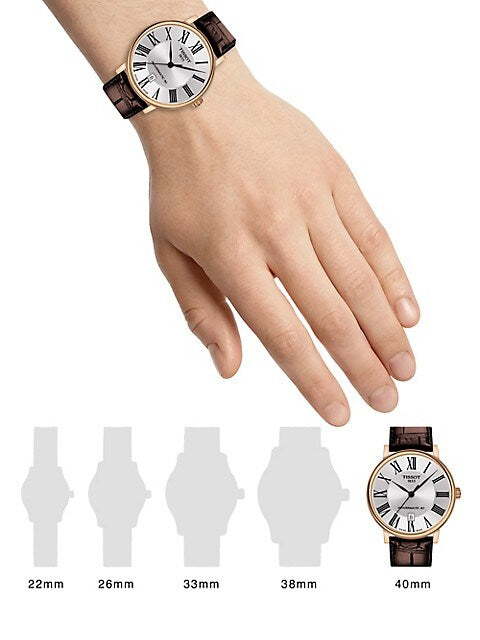 Tissot Carson Premium Powermatic 80 Silver Dial Brown Leather Strap Watch For Men - T122.407.36.033.00 Buy Now By Tissot