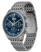 Hugo Boss Gregor Chronograph Blue Dial Grey Steel Strap Watch For Men - 1514083 Buy Now By Hugo Boss