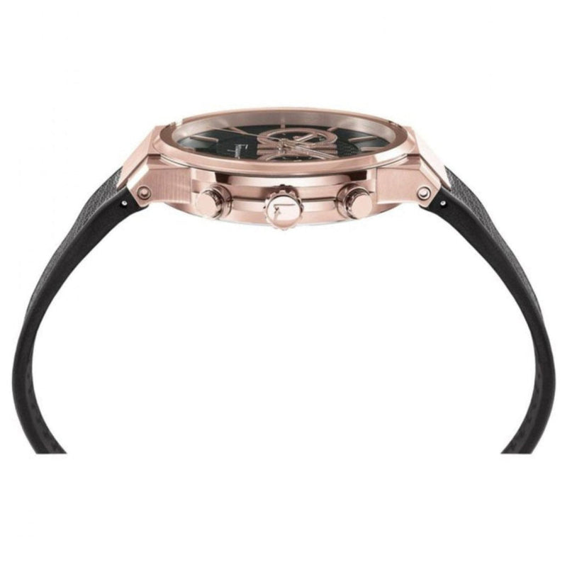 Shop Salvatore Ferragamo Sapphire Chrono Black Dial Black Rubber Strap Watch for Men - SFME00721 in USA