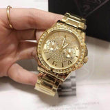Guess Sassy Analog Quartz Gold Dial Gold Steel Strap Watch For Women - W0705L2 Buy Now By Guess