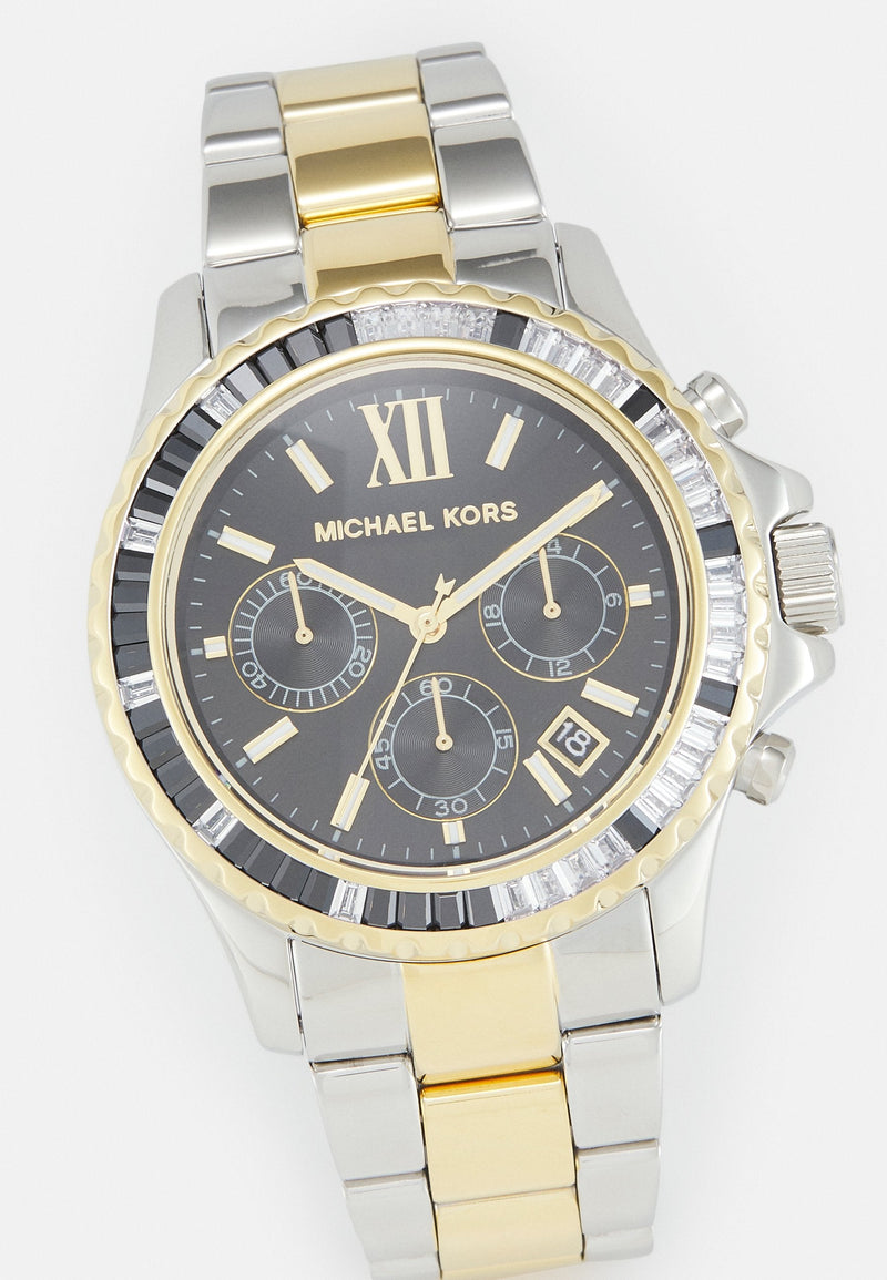 Michael Kors Everest Chronograph Black Dial Two Tone Steel Strap Watch For Women - MK7209 Buy Now By Michael Kors