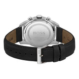 Hugo Boss Skymaster Chronograph Black Dial Black Leather Strap Watch for Men - 1513782