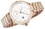 Shop Tommy Hilfiger Angela Quartz White Dial Rose Gold Steel Strap Watch for Women - 1782124 in USA