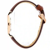 Daniel Wellington Classy St Mawes White Dial Brown Leather Strap Watch For Women - DW00100075