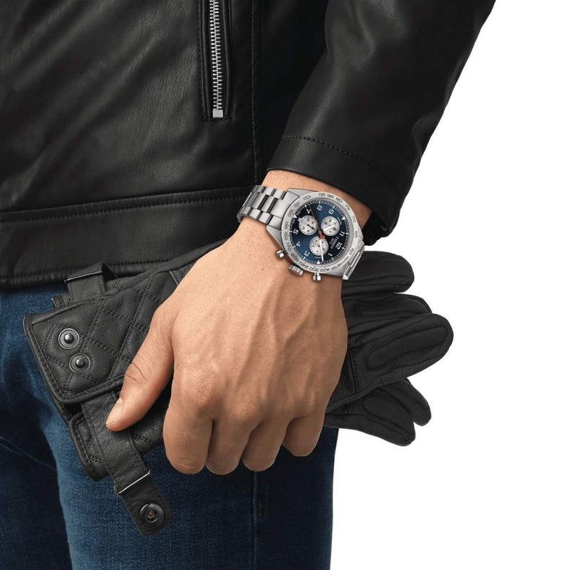 Tissot PRS 516 Chronograph Blue Dial Blue Steel Strap Watch for Men - T131.617.11.042.00 Buy Now By Tissot