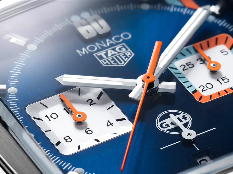 Tag Heuer Monaco Gulf Automatic Chronograph Blue Dial Blue Leather Strap Watch for Men - CBL2115.FC6494 Buy Now By Tag Heuer
