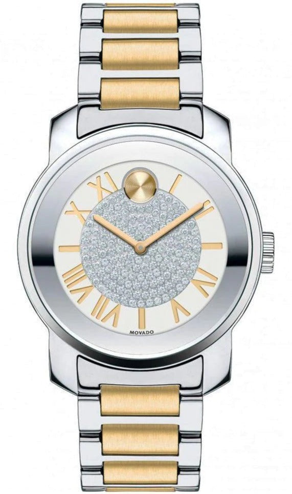 Shop Movado Bold Silver Dial Two Tone Steel Strap Watch For Women - 3600256 in USA