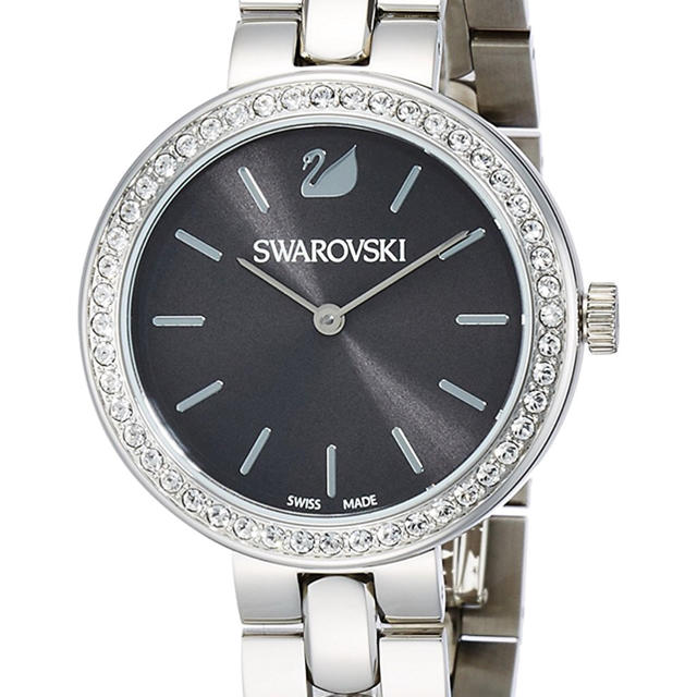 Shop Swarovski Daytime Rhinestone Grey Dial Silver Steel Strap Watch for Women - 5213681 in USA