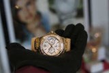 Guess Limelight Quartz Silver Dial Golden Leather Strap Watch For Women - W0775L2 Buy Now By Guess