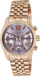 Michael Kors Lexington Purple Dial Rose Gold Steel Strap Watch For Women - MK6207 Buy Now By Michael Kors