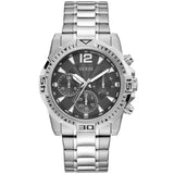 Shop Guess Commander Chronograph Black Dial Silver Steel Strap Watch for Men - GW0056G1 in USA