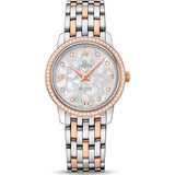 Shop Omega De Ville Prestige Quartz Diamonds Silver Dial Two Tone Steel Strap Watch for Women - 424.25.27.60.52.001 in USA