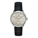 Shop Burberry Classic Round Cream Dial Black Leather Strap Watch for Men - BU10008 in USA