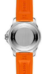 Breitling Superocean Automatic 36 Orange Dial Orange Rubber Strap Watch for Men - A17377211O1S1