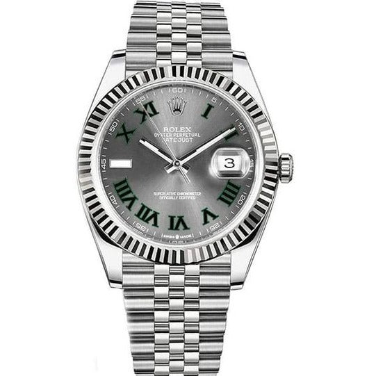 Shop Rolex Datejust 41 Oyster Grey Dial Oystersteel & White Gold Jubilee Bracelet Watch for Men - M126334-0022 in USA