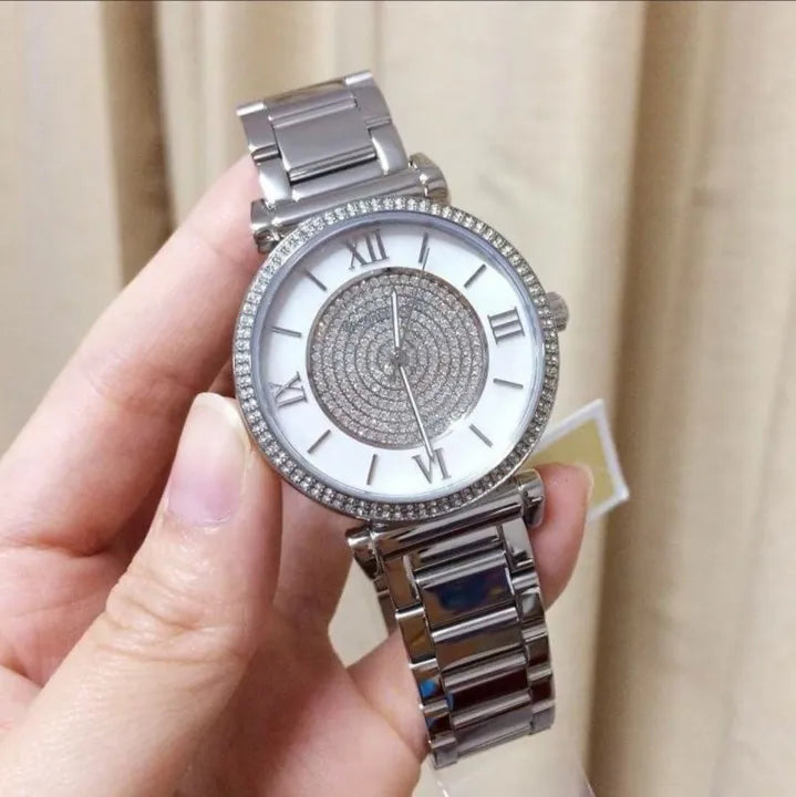 Michael Kors Catlin Silver Dial Silver Steel Strap Watch for Women - MK3355 Buy Now By Michael Kors